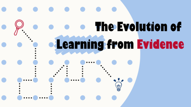 Dot-to-dot graphic depicting evolution of learning from evidence