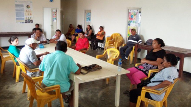 Members of indigenous organizations in Suriname gather as part of the Strengthening the Capacity of Indigenous Organizations in the Amazon project